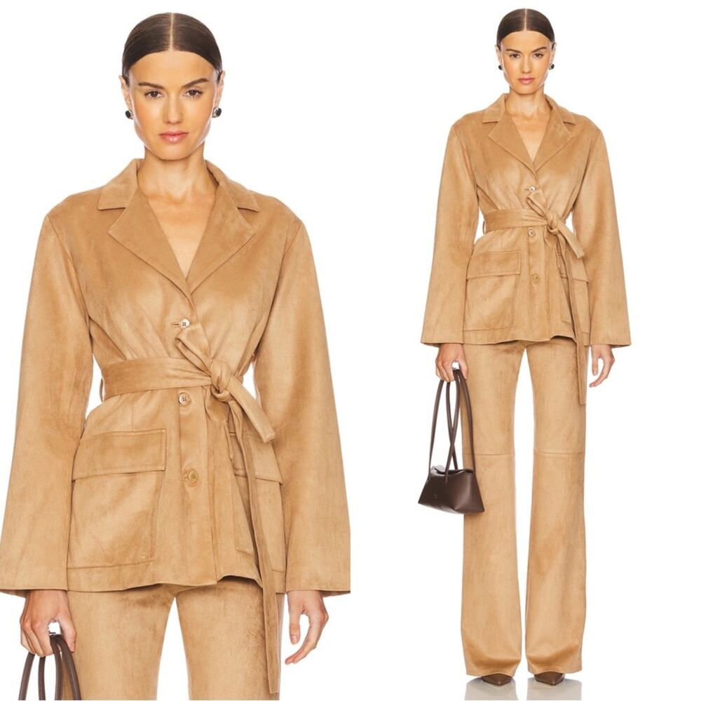 ALEXIS Lazlo Faux Suede Brown Jacket Top Size Small